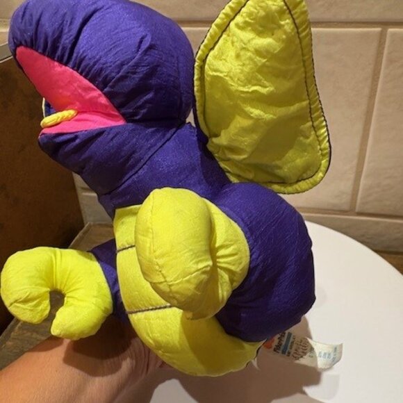 Vintage 1992 Puffalump Dinosaur Purple Fisher Price Plush PTERODACTYL Roars - Picture 9 of 10
